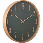Karlsson Gracil Wanduhr, Rund, Holzwerkstoff, Grün, 40 cm, CE, trendige Dekoration