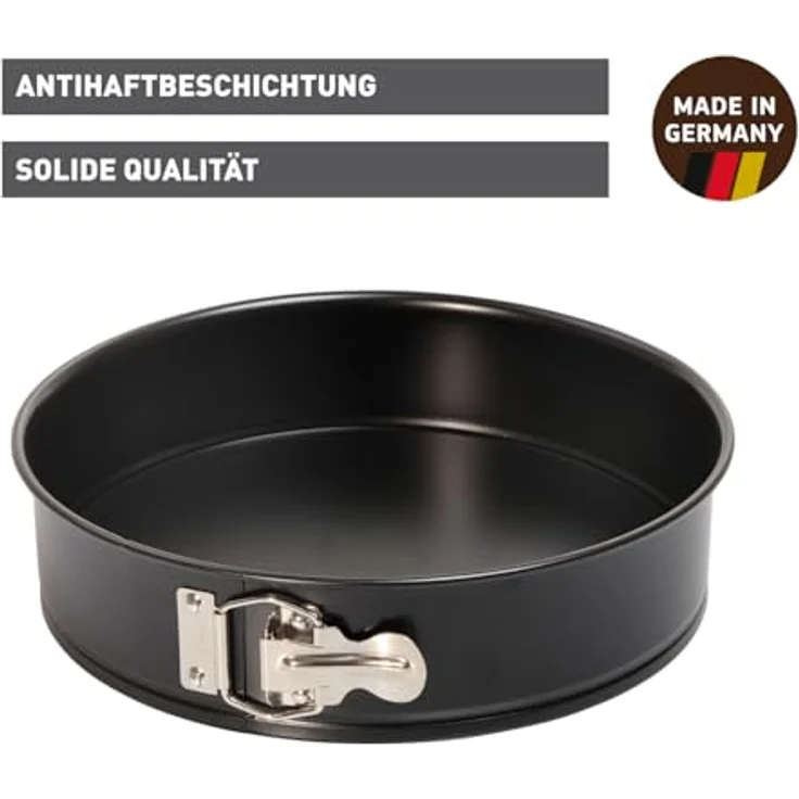 Kaiser Classic Springform, mit Flachboden, Ø 28 cm, runde Backform, auslaufsicher, antihaftbeschichtet, schwarz – Bild 4