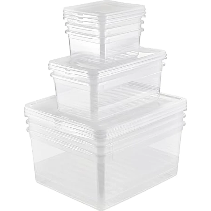 keeeper Aufbewahrungsboxen mit Air Control System, 8-teiliges Set, 3x 1,7 l, 2x 5,6 l, 3x 18 l, Bea, Transparent – Bild 4