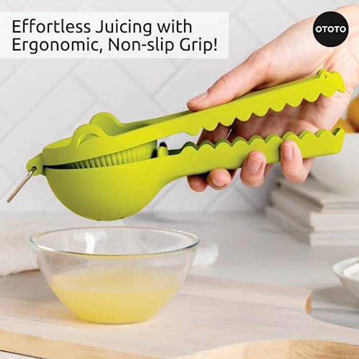 OTOTO Lemongator Zitronenpresse,  Handentsafter, Zitruspresse, aluminium, coole Küchenhelfer – Bild 3