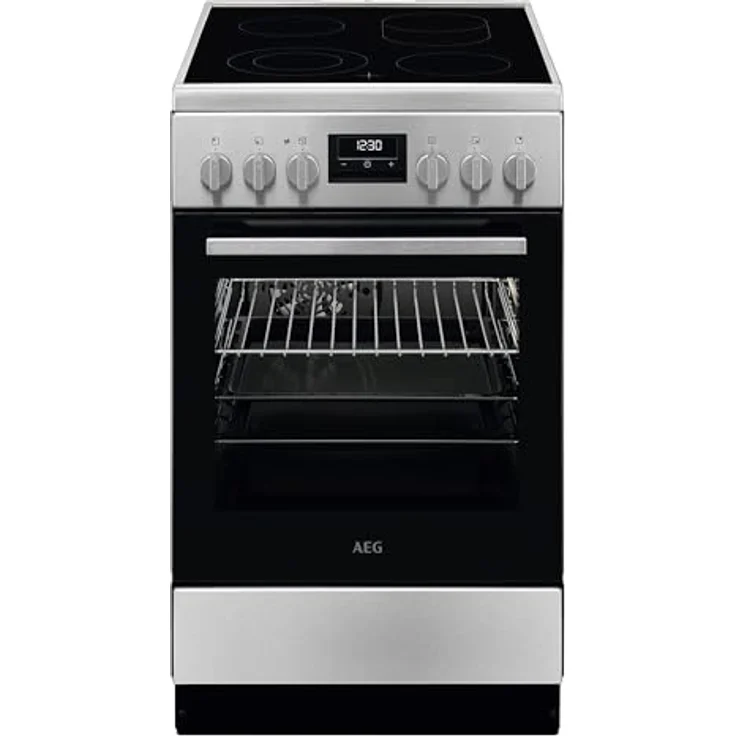 AEG CCB544OCBM, Standherd mit Glaskeramik-Kochfeld, 50cm, A, Teleskopschienen, Bräter- und Mehrkreiskochzone, Grill, Edelstahl mit Antifingerprint – Bild 1