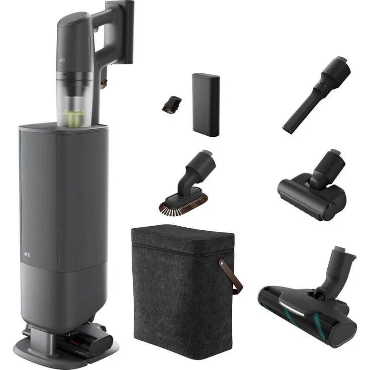 AEG AP83A25XNX Ultimate, Akku Staubsauger mit Absaugstation und Zusatz-Akku, 99% Staubaufnahme, Dunkelgrau – Bild 1