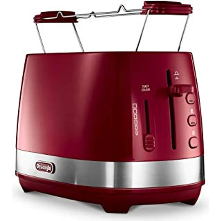 DeLonghi CTLA 2103.R Active Line Doppelschlitztoaster, 900W, 6 Bräunungsstufen, rot – Bild 2