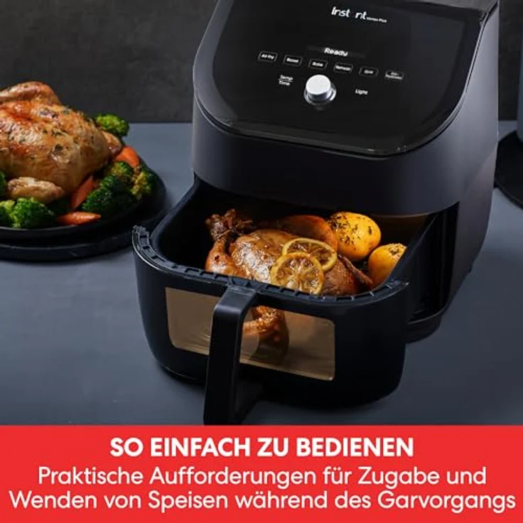 Instant Pot Instant Vortex Plus mit ClearCook - 5.7L Digitale Heißluftfritteuse, Schwarz, 6-in-1 Smart-Programme - Frittieren, Backen, Braten, Grillen, Dehydrieren, Aufwärmen, Großes Fassungsvermögen -1700W – Bild 4