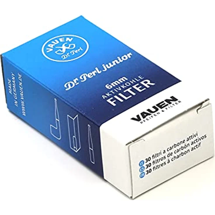 VAUEN Dr. Perl 6mm Filter Aktivkohle 1 x 30 Filter + Gratis Streichhölzer – Bild 2