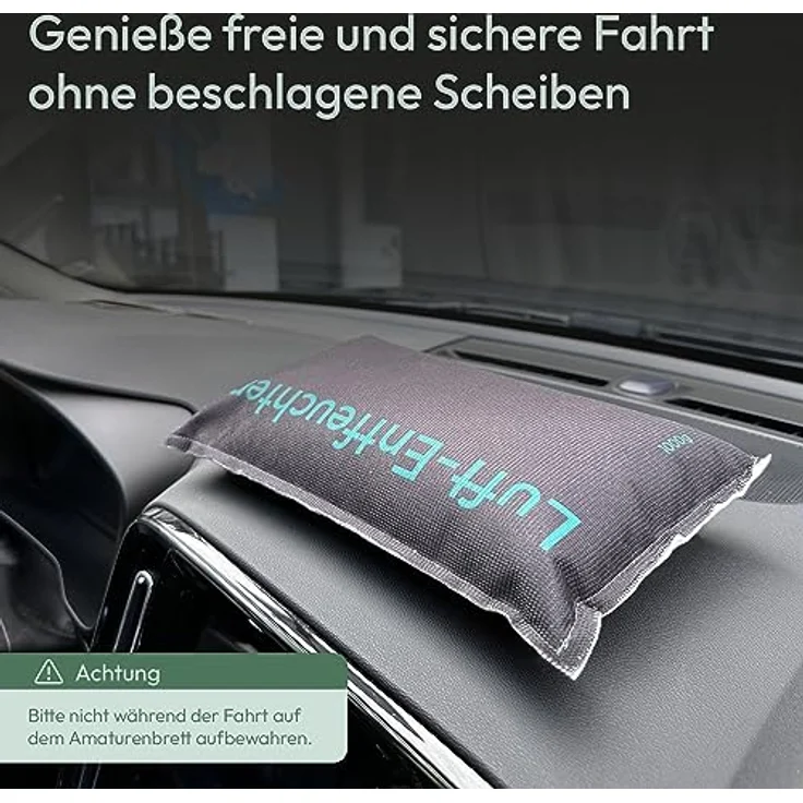 TRAVORA Luftentfeuchter Auto Kissen 1 kg mit Anti-Rutsch Pad - wiederverwendbar - extra groß – Bild 3