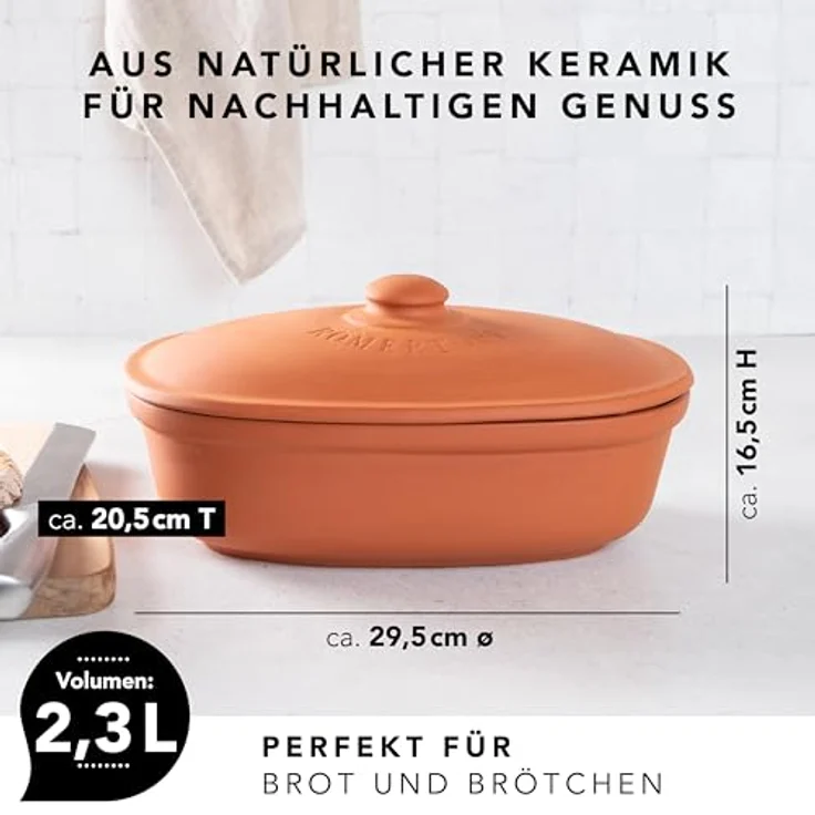 Römertopf Ovaler Brottopf MEDIUM 30x21cm – Bild 7