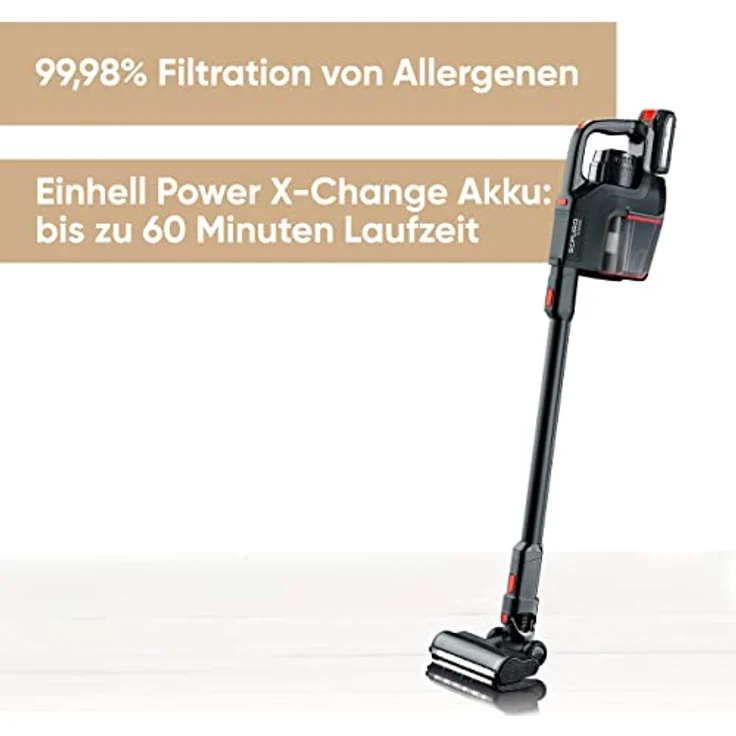 Severin HV 7186 Sepuro Pro Handstaubsauger, 60 min Akkubetrieb, beutellos, HEPA-Filter, anthrazit-rot – Bild 2