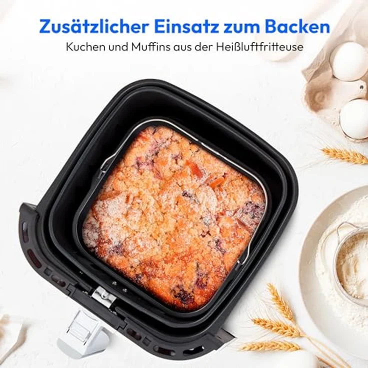 MEDION E40 XL Heißluftfritteuse MD11740, 5,2 Liter, 2.150 Watt, 9 Automatikprogramme, ölfreies Frittieren, Touch Bedienfeld, LED Anzeige, matt – Bild 5