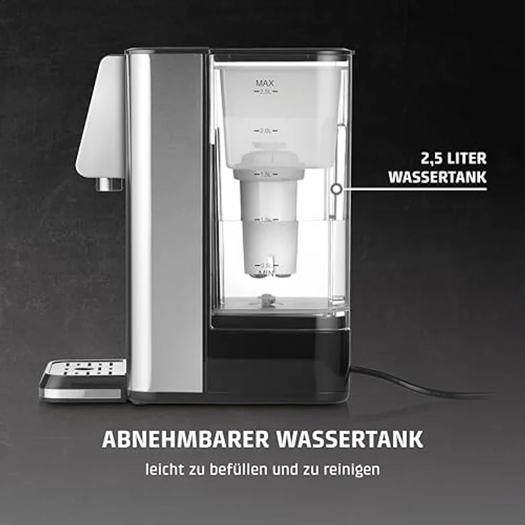Caso HW 620, Turbo-Heißwasserspender mit 2600 W, silber/schwarz, energieeffizient mit 7 einstellbaren Mengenausgaben – Bild 9