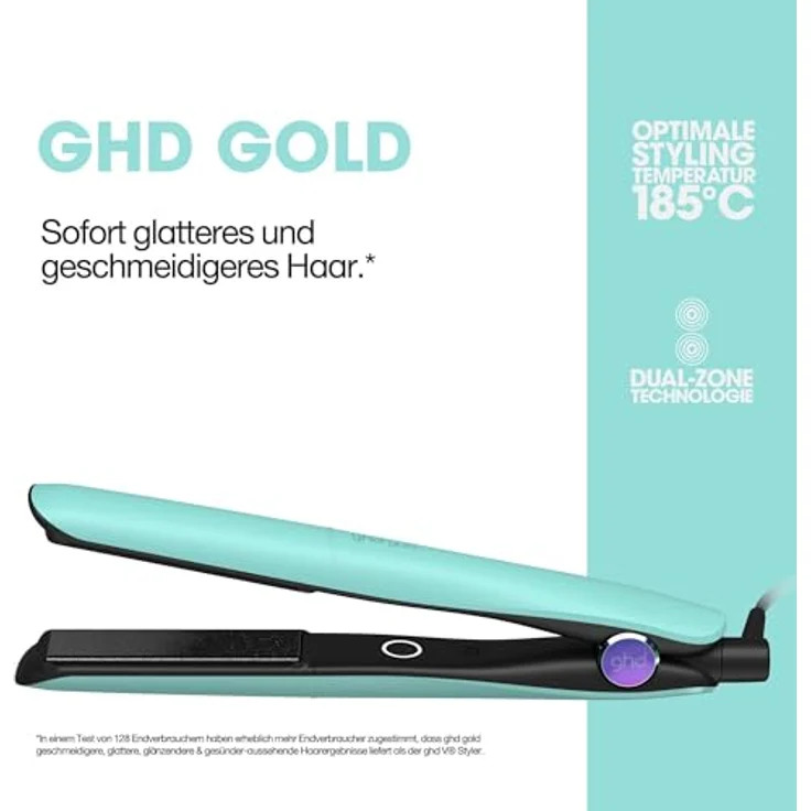 GHD GOLD® Glätteisen, Limited Edition in Mystic Aqua, 26 mm Ultra-Gloss Keramikplatten, HD Motion-Responsive™ Technologie, automatischer Temperaturkontrolle, mit hitzebeständigem Etui – Bild 2