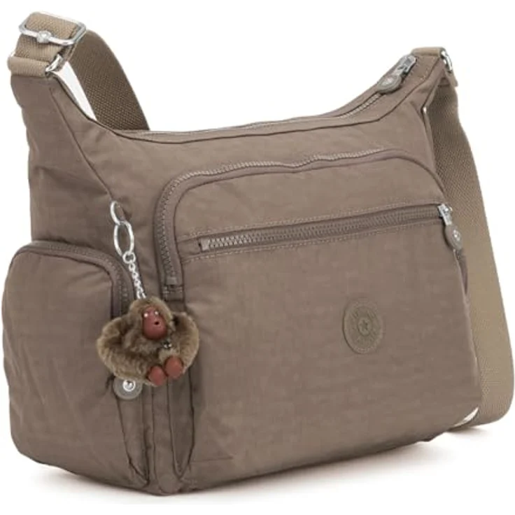 Kipling Basic Gabbie Umhängetasche, 35,5 cm, braun, strapazierfähiges Nylon, leichter Alltagsbegleiter mit Reißverschluss – Bild 2