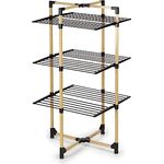 Vitapur Faltbarer Wäscheständer | Standtrockner 69x136x69 cm | Stabile Räder | Bis zu 20 kg Wäsche | Ideal für kleine Wohnungen | Schwarz