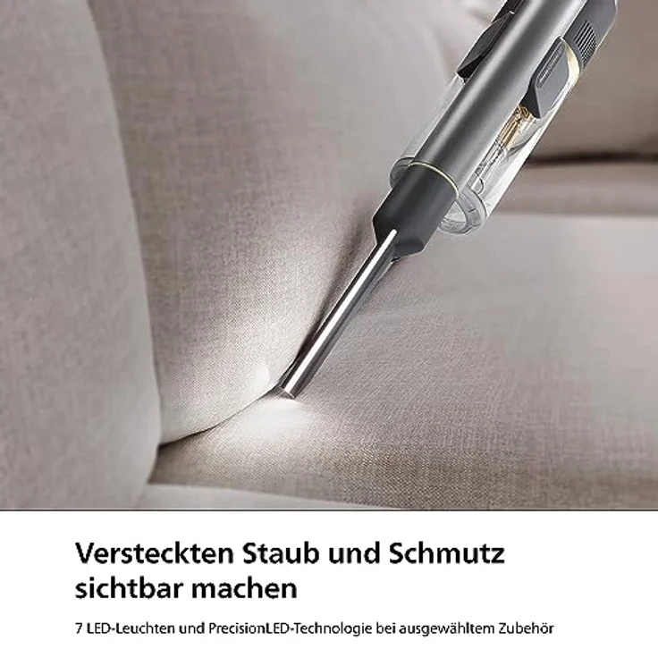 Philips Kabelloser Akku-Staubsauger Aqua Plus 8000 Serie XC8055/01, Staubsaugen und Wischen, PowerCyclone 12, PrecisionPower Smart-Düse mit LEDs, bis zu 80 Minuten Laufzeit, Blau – Bild 5