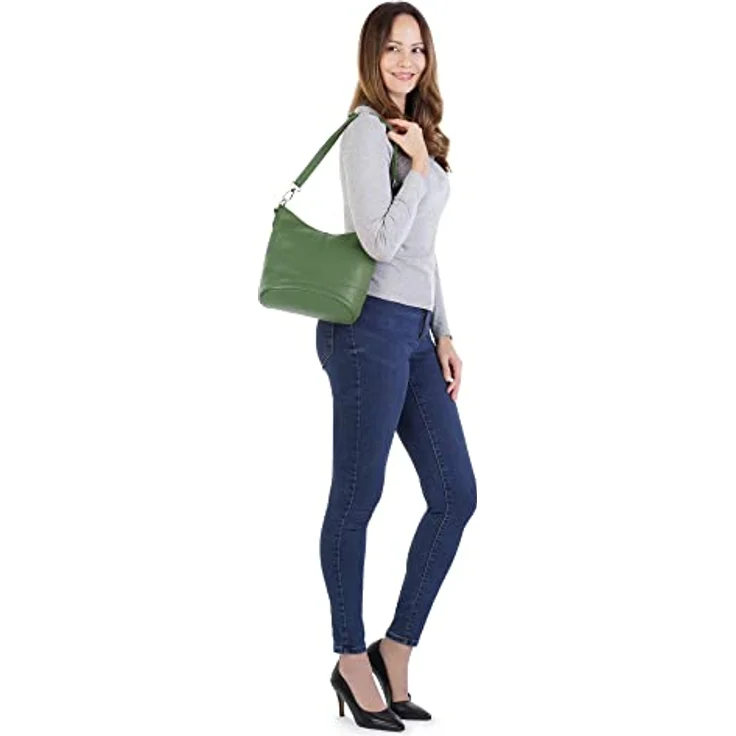 Cluty Umhängetasche, echt Leder, Made in Italy, verstellbarer Schultergurt, braun – Bild 3