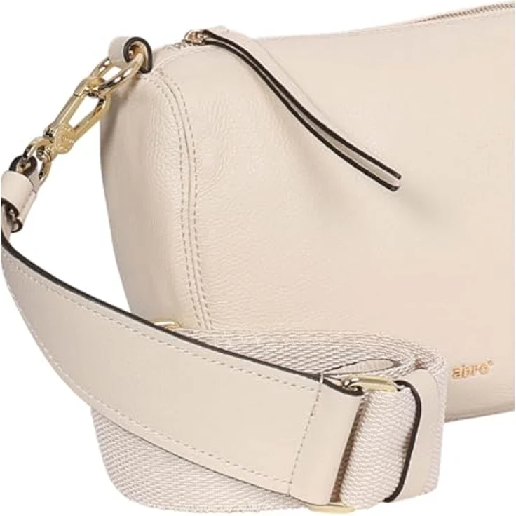 abro Mina Umhängetasche Leder, 26 cm, beige, 100% Leder, 26 cm x 8 cm x 18 cm – Bild 5