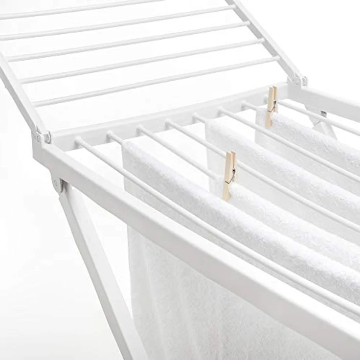 Rayen Antirutsch-Beinverriegelungssystem | XXL Kleiderstangen für drinnen und draußen | 20 m Wäscheleine aus Kunstharz, weiß, Maße: 173 x 53 x 113 cm – Bild 6