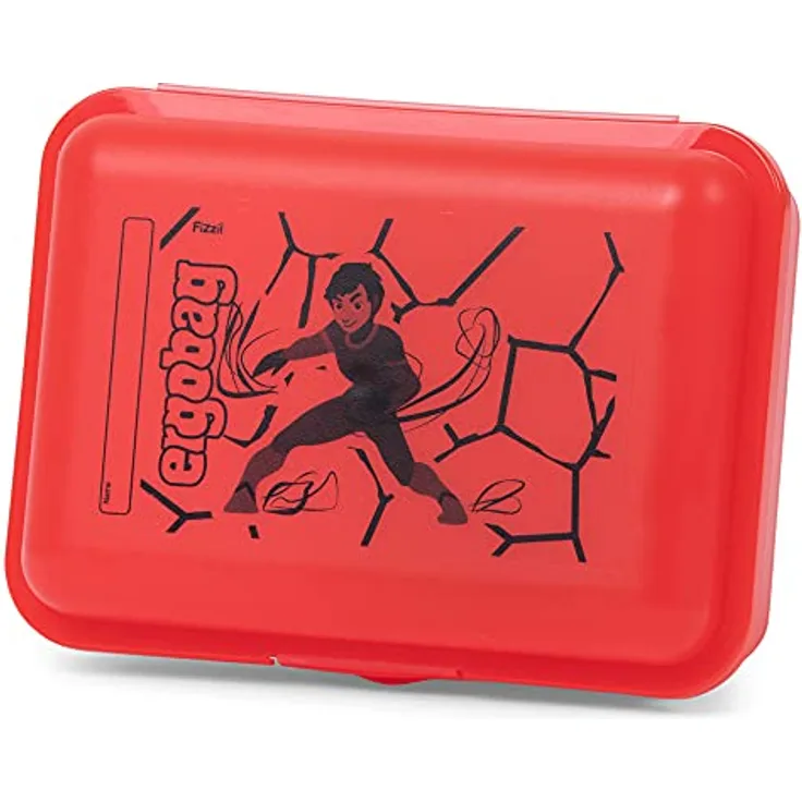 ergobag Brotdose mit Motiv und Trennfach BPA-frei Spülmaschinenfest Robust Kinderfreundlich SupBärheld - Braun