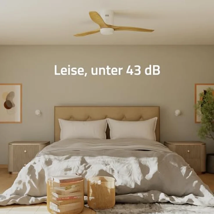 Hombli Deckenventilator mit Licht, 6 Geschwindigkeiten, RGB- und CCT-LED-Beleuchtung, Sommer- und Wintermodus, Weiss – Bild 7