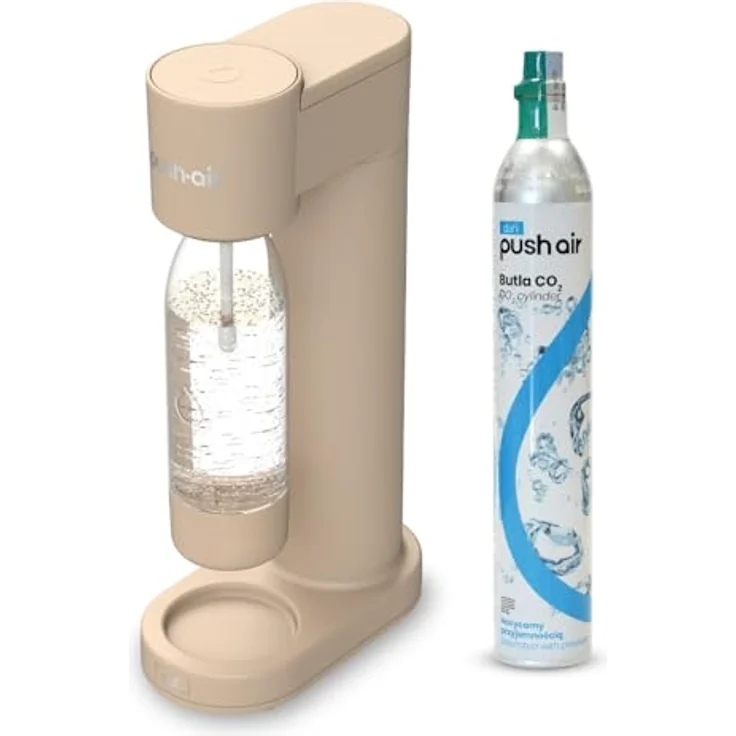 Dafi PushAir Saturator, Wassersprudler mit CO2-Kartusche und 0,7l Cappuccino-Flasche, individuell einstellbare Kohlensäuremenge – Bild 4
