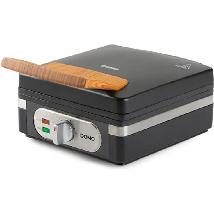 DOMO DO9275W Waffeleisen, 1400 W Leistung, PFAS-freie keramische Antihaftbeschichtung, schwarz – Bild 1