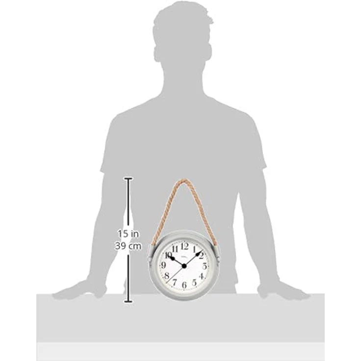 Technoline Quarzwanduhr WT 7130, Wanduhr mit Metallgehäuse in Weiß und Ziffernblatt in Beige - Preisvergleich – Bild 4