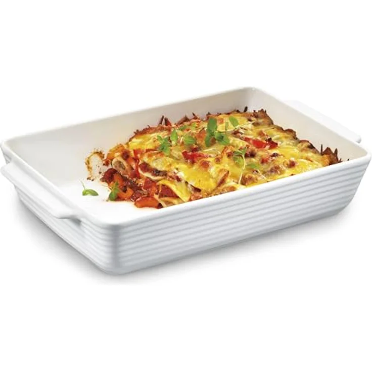 KÜCHENPROFI Gratinform rechteckig 40 cm, 4.6 Liter, feuerfestes Hartporzellan, weiß, hitzebeständig bis 280 °C – Bild 2