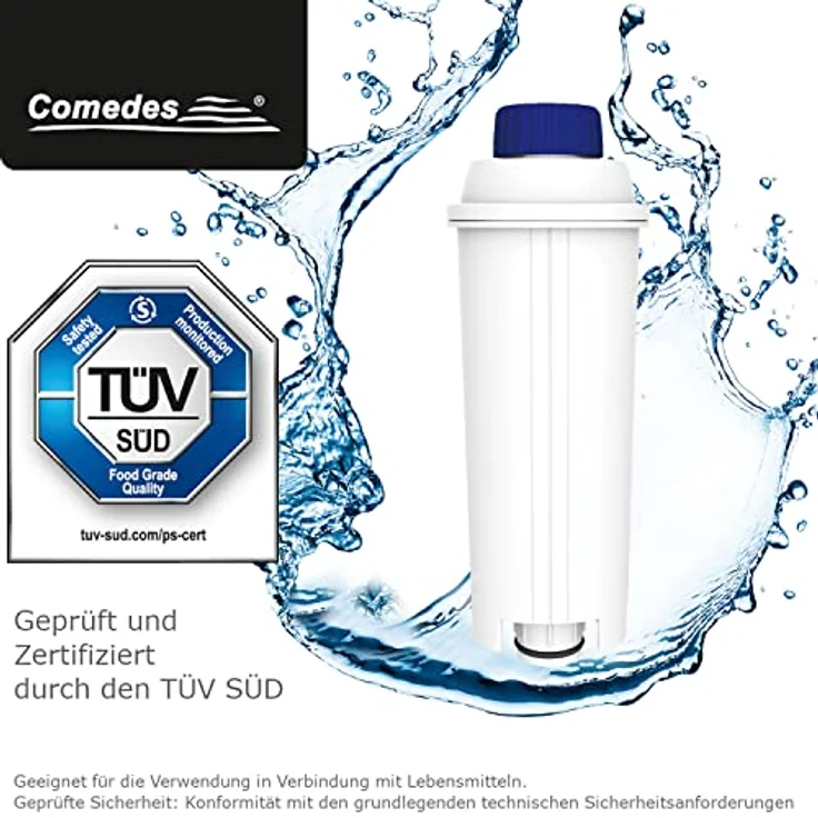 Comedes Wasserfilter 12er Set, Ersatz für DeLonghi DLSC002, geeignet für verschiedene Delonghi Kaffeevollautomaten – Bild 2
