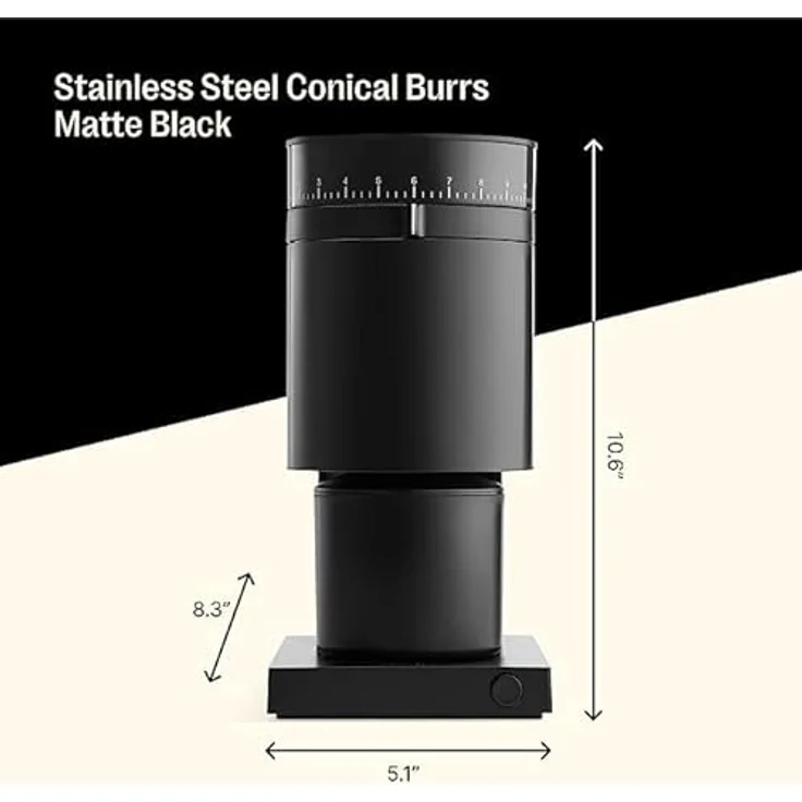 Fellow Opus Conical Burr Coffee Grinder - All Purpose Electric - Espresso Grinder with 41 Settings for Drip, French Press, & Cold Brew - Matte Black – Bild 4