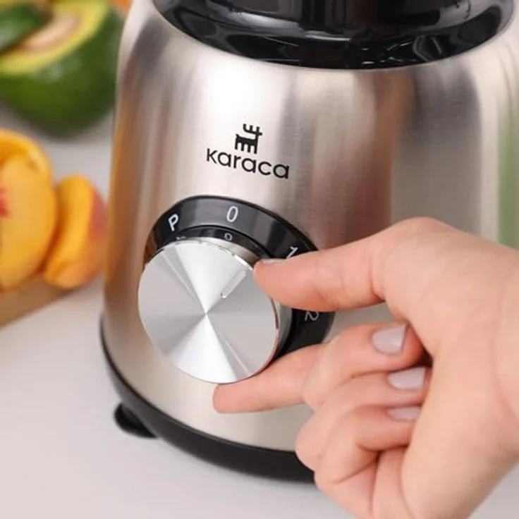 Karaca Inox 1,5 L Glasbehälter Smoothie Blender, Edelstahl-Standmixer mit leistungsstarkem Motor und Edelstahlklingen – Bild 2