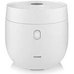 Vitinni Reiskocher, LED-Display, Touch-Steuerung, einfaches Kochen von Reis, antihaftbeschichtet, kompaktes Design, weiß, Warmhaltefunktion, 1 l, Für 1-4 Personen, inkl. Löffel & Messbecher