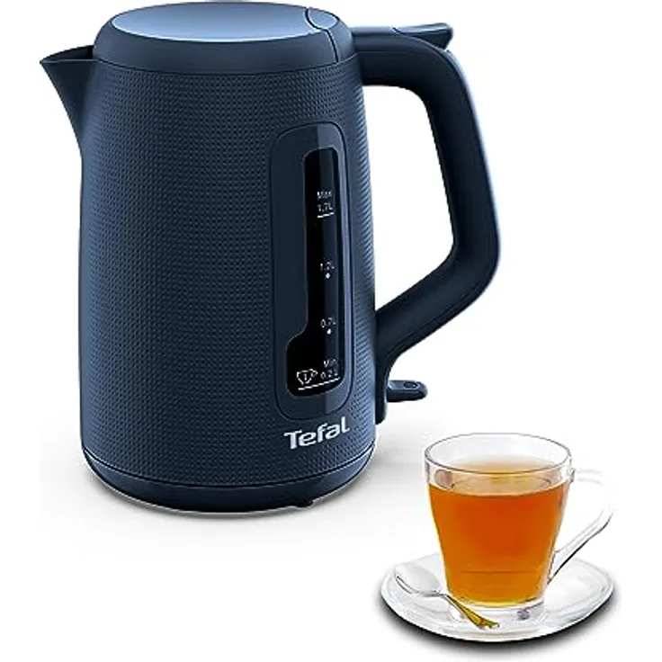 Tefal KO2M04 Morning Wasserkocher | elegantes Design | 1,7 l Fassungsvermögen | große Einfüllöffnung | breiter Ausguss mit Metall-Filter | abgedecktes Heizelement | Wanted Blue