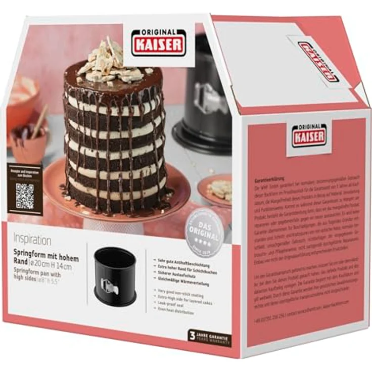 Kaiser Inspiration Panettone Backform, 20 x 14 cm, hohe Springform, Flachboden, für 1-2 Rezeptportion, extra hoher Rand, antihaftbeschichtet – Bild 8
