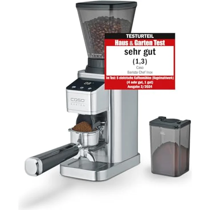 Caso Coffee Grinder Barista Chef Inox 150 W Coffee beans capacity 250 g Number of cups 12 pc(s) , Kaffeemühle, Silber – Bild 1