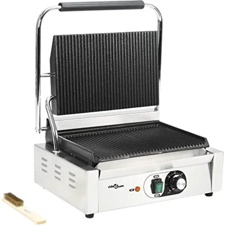 vidaXL Gerillter Panini-Grill 2200 W 44 x 41 x 19 cm