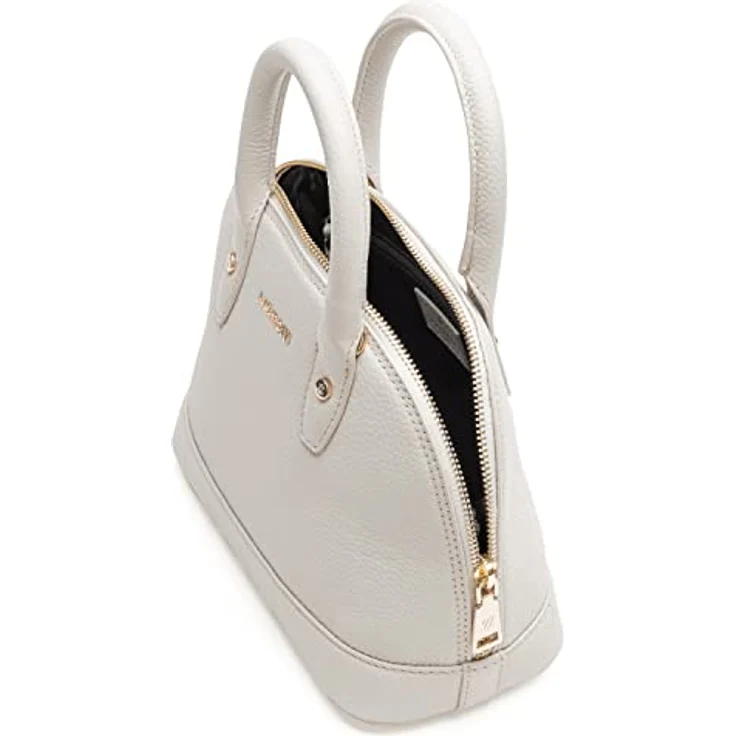 Lazarotti Bologna Leather Handtasche, Leder 24 cm, Beige mit verstellbarem Schulterriemen und mehrfachen Fächern – Bild 4