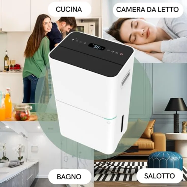 Qlima Luftentfeuchter D820 A Smart, Entfeuchtet 12L pro Tag, Weiß – Bild 5