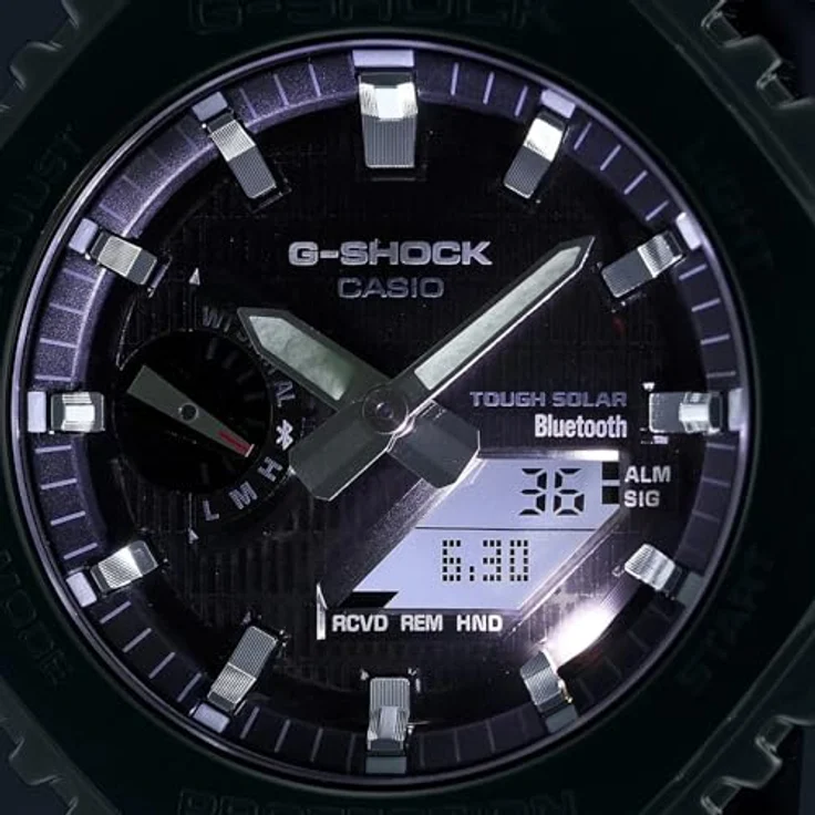 Casio G-Shock GBM-2100A-8BER, Herrenuhr Solar Bluetooth, analog-digital, weiß, Edelstahlgehäuse, Kunststoffarmband – Bild 5