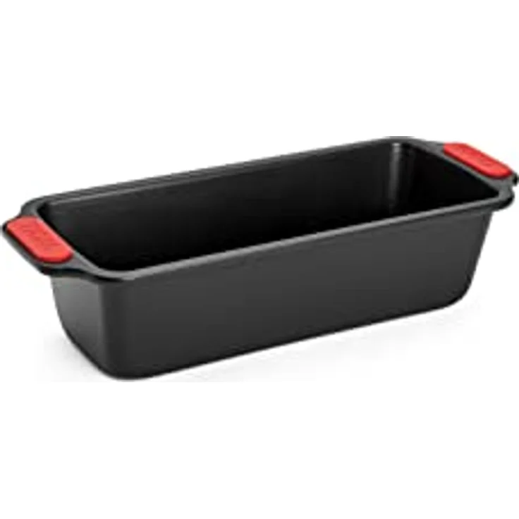 Woll Bakeware Kastenform 28 cm, mit hitzebeständigen Silikongriffen bis 230°C, PFAS-frei, zweilagige Antihaftbeschichtung, aluminisierter Stahl, schwarz – Bild 1