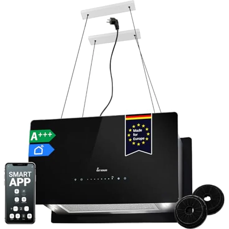 KKT KOLBE Profi CUBE60S, Motorhaube, Insel, Breite: 60 cm, Tiefe: 35 cm, Absaugung und Rückführung (mit zusätzlichem Rückführungsset), schwarz/silber – Bild 2
