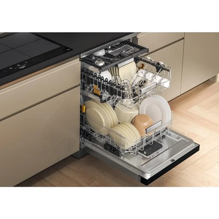 Whirlpool MaxiSpace W7F HS41 X, Freistehender Geschirrspüler, 60 cm, Edelstahl Schwarz, 15 Maßgedecke, 41 dB Geräuschpegel, Energieeffizienz C – Bild 7