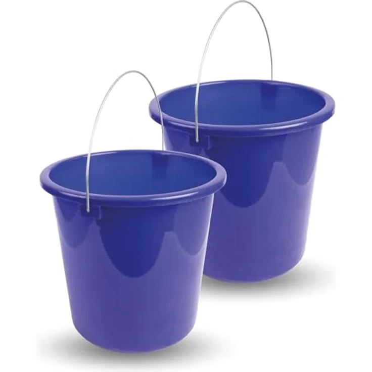 ProHome Putzeimer 10 Liter, Kunststoff-Eimer mit Metallbügel, stapelbar, BPA-frei, in Blau und Anthrazit, Made in EU – Bild 1
