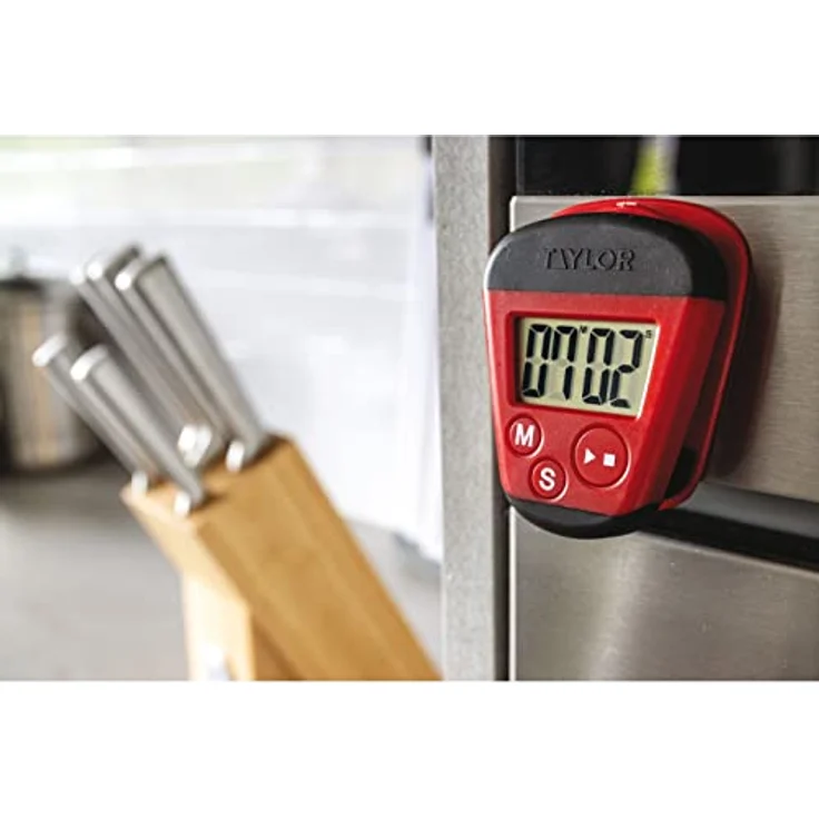 Taylor TYPTIM100CLIP Pro Digital Kitchen Timer with Memo Clip and Magnetic Back, Plastic, Rot-Schwarz – Bild 3