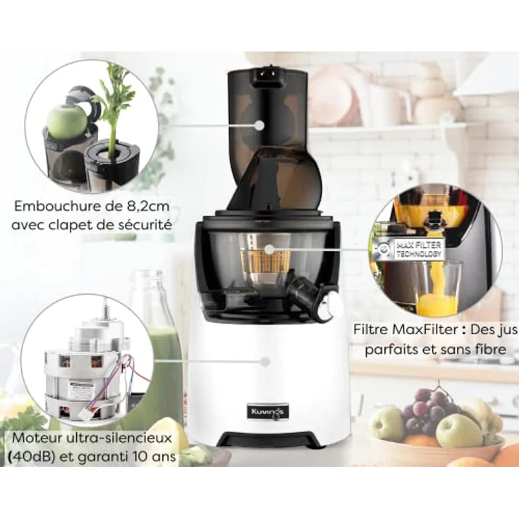 Kuvings EVO820 Whole Slow Juicer, 240W, 0,4L, matt weiß – Bild 2