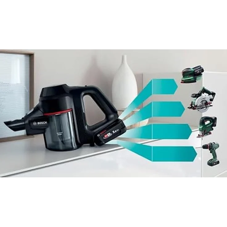 Bosch BCS711PET Stabstaubsauger Akku Trocken Beutellos 0,3 l Schwarz, Rot 3 Ah mit LED-Licht und 3 verschiedenen Saugmodi – Bild 8