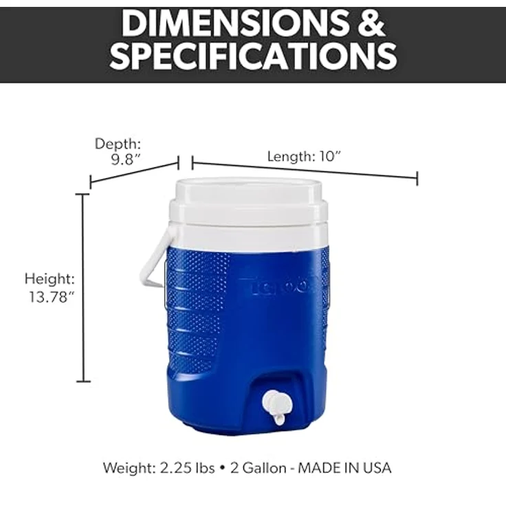 Igloo 7.294588 Sport Getränkeautomat, 7,5 Liter, isoliert, blau – Bild 3