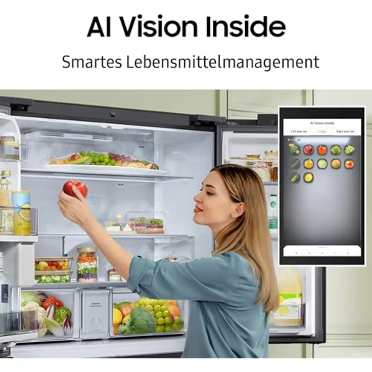 Samsung RM90F67CECEF Kühl-Gefrier-Kombination, 654 Liter, French Door, Glam Deep Charcoal, AI Hybrid Cooling, Smart Home Steuerung – Bild 5