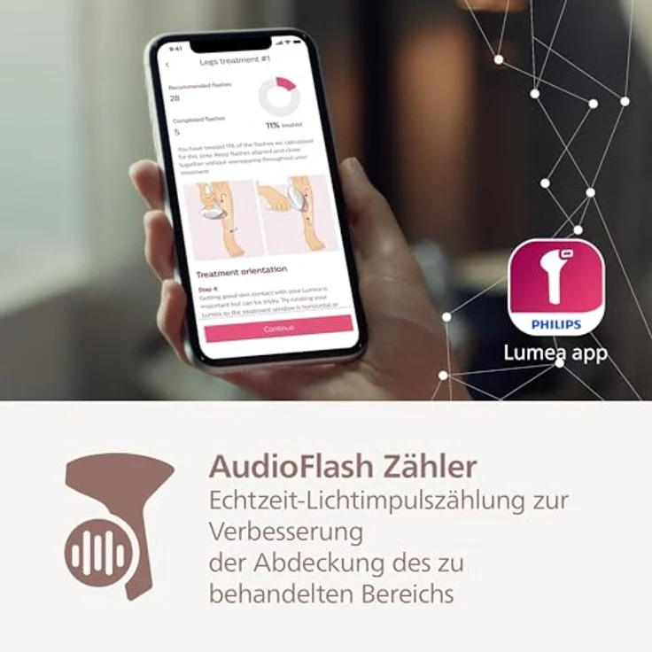 Philips Lumea IPL 9900 Series Haarentfernungsgerät BRI951/00, kabellos mit SenseIQ & SkinAI Technologie, 4 Aufsätzen für Körper, Gesicht & Präzisionsbereiche – Bild 5