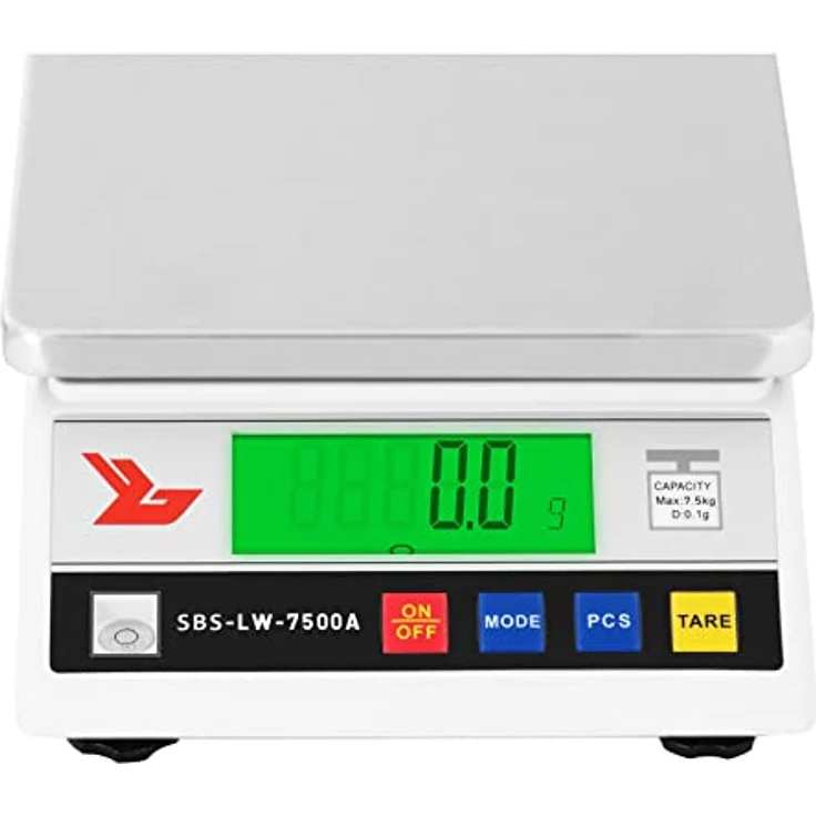 Steinberg Systems SBS-LW-7500A Feinwaage Präzisionswaage Digitalwaage (7500 g / 0,1 g, LCD Display, Edelstahl Wiegefläche 18x18 cm) – Bild 2