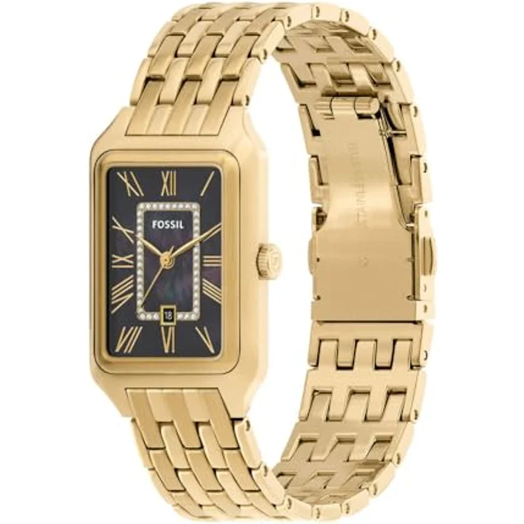 FOSSIL Damen Analog Quarz Uhr ES5417, zweifarbiges Edelstahlarmband, 26 mm Gehäuse, kratzfestes Mineralglas, wasserdicht bis 50 m – Bild 3